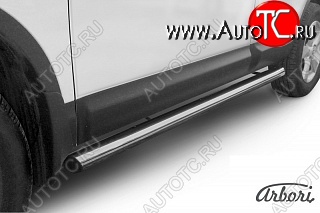 12 509 р. Защита штатных порогов Arbori (нержавейка, d76 mm).  Nissan Qashqai  1 (2007-2010) дорестайлинг  с доставкой в г. Пермь