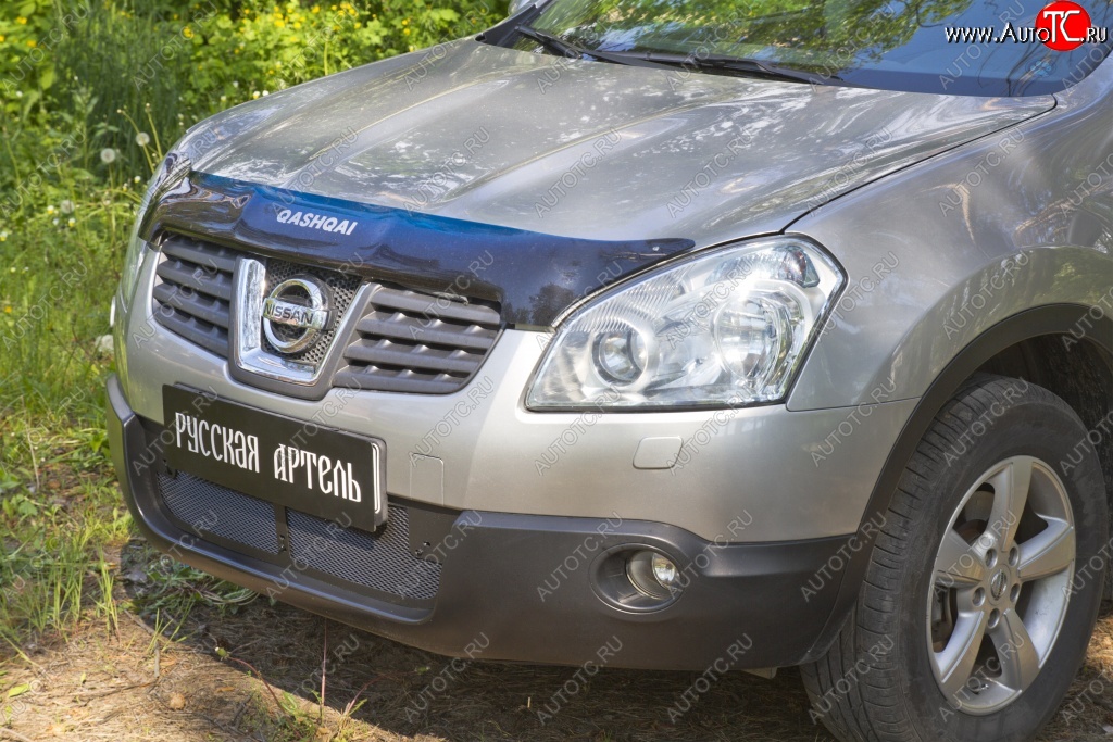 2 069 р. Защитная сетка решетки переднего бампера РА  Nissan Qashqai  1 (2007-2010) дорестайлинг  с доставкой в г. Пермь