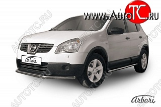 7 919 р. Защита переднего бампера Arbori (нержавейка, 1 труба d57 mm). Nissan Qashqai 1 дорестайлинг (2007-2010)  с доставкой в г. Пермь