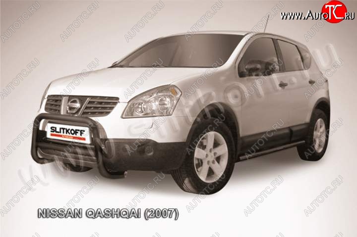 16 899 р. Кенгурятник d57 низкий  Nissan Qashqai  1 (2007-2010) дорестайлинг (Цвет: серебристый)  с доставкой в г. Пермь