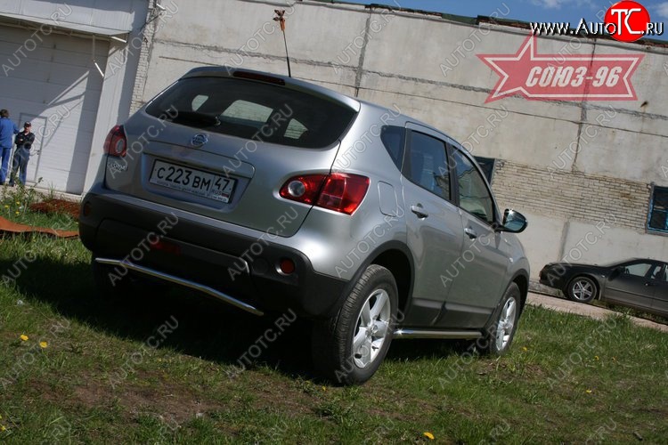 8 009 р. Защита заднего бампера Souz-96 (d42) Nissan Qashqai 1 дорестайлинг (2007-2010)  с доставкой в г. Пермь