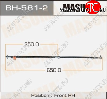1 599 р. Правый передний тормозной шланг MASUMA Nissan Qashqai 1 J10 рестайлинг (2010-2013)  с доставкой в г. Пермь