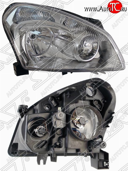 5 299 р. Правая фара передняя SAT (с электрокорректором) Nissan Qashqai 1 дорестайлинг (2007-2010)  с доставкой в г. Пермь