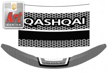 Дефлектор капота CA-Plastiс Nissan Qashqai  2 (2013-2019) J11 дорестайлинг (Серия Art графит)