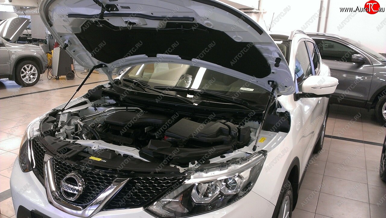2 049 р. Упоры капота Russtal Nissan Qashqai 2 J11 дорестайлинг (2013-2019)  с доставкой в г. Пермь