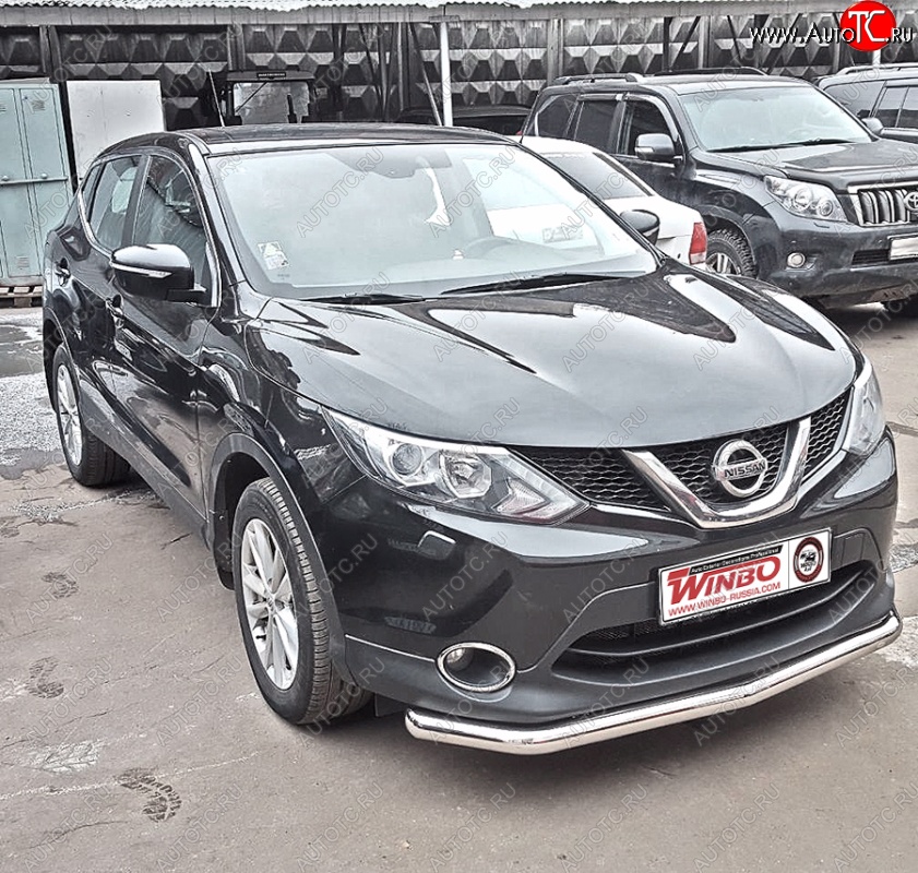 5 599 р. Защита переднего бампера WINBO (Ø63 мм, нержавейка) Nissan Qashqai 2 J11 дорестайлинг (2013-2019)  с доставкой в г. Пермь