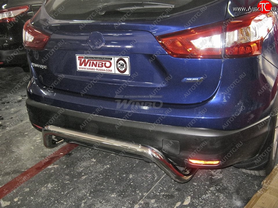6 749 р. Защита заднего бампера WINBO (Ø63 мм, нержавейка) Nissan Qashqai 2 J11 дорестайлинг (2013-2019)  с доставкой в г. Пермь