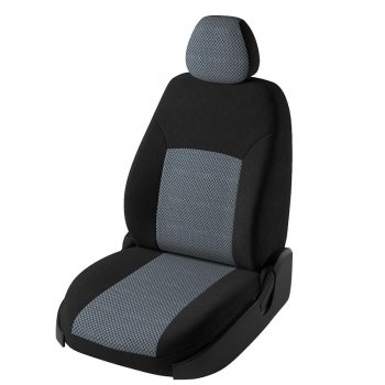 Чехлы для сидений Lord Autofashion Дублин (жаккард) Nissan Qashqai 2 J11 дорестайлинг (2013-2019) (Черный, вставка Стежок серый)