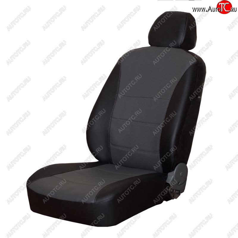 5 749 р. Чехлы на сиденья (экокожа) ПЕТРОВ Орегон Nissan Qashqai 2 J11 дорестайлинг (2013-2019) (черный/серый)  с доставкой в г. Пермь
