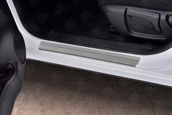 1 949 р. Накладки порожков салона Russtal Nissan Qashqai 2 J11 дорестайлинг (2013-2019) (нержавейка полированная)  с доставкой в г. Пермь. Увеличить фотографию 2
