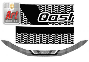 Дефлектор капота CA-Plastiс Nissan Qashqai  2 (2017-2022) J11 рестайлинг (Серия Art серебро)