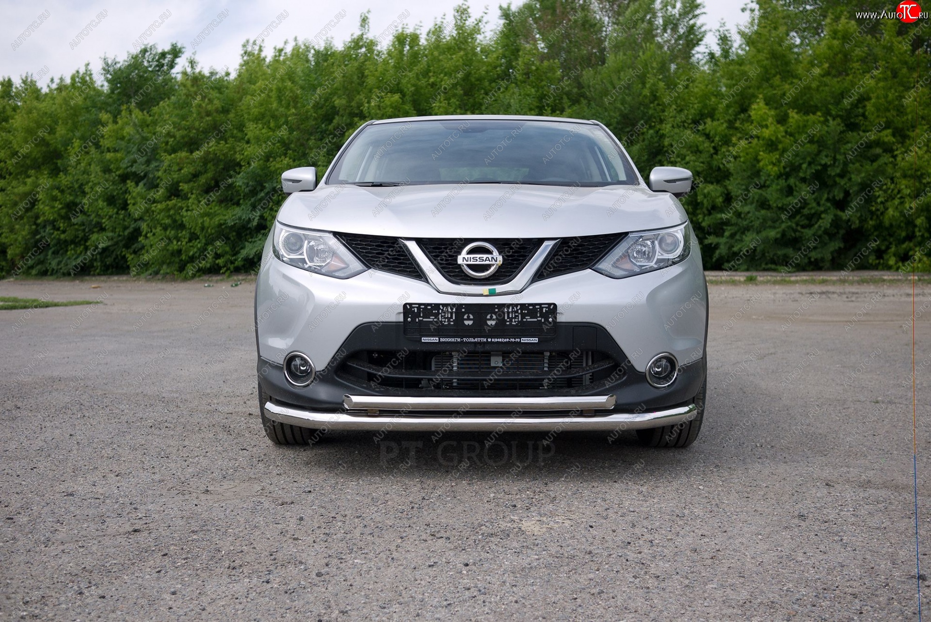 23 499 р. Защита переднего бампера двойная из труб d63/51 мм Petroil Tuning  Nissan Qashqai  2 (2013-2019) J11 дорестайлинг (Нержавеющая полированная сталь)  с доставкой в г. Пермь