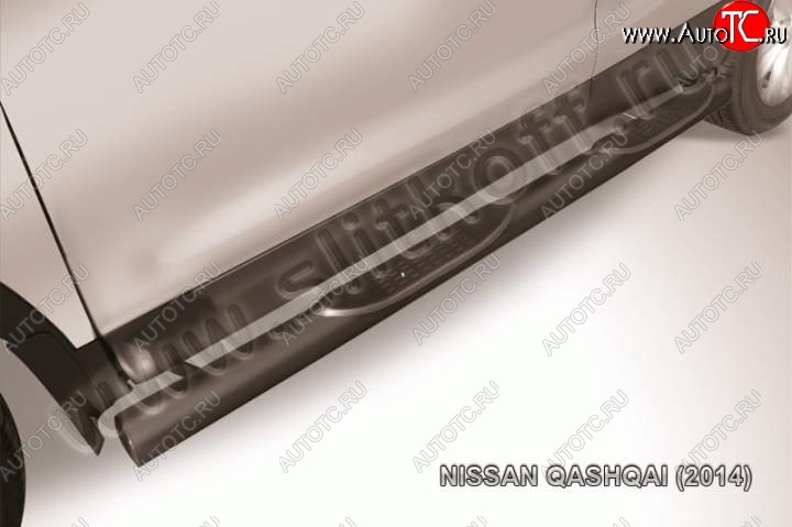 12 399 р. Защита порогов Slitkoff  Nissan Qashqai  2 (2013-2019) J11 дорестайлинг (Цвет: серебристый)  с доставкой в г. Пермь
