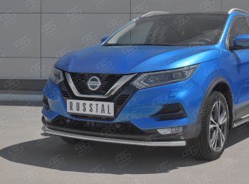 13 999 р. Защита переднего бампера (Ø42 мм, нержавейка) SLITKOFF  Nissan Qashqai  2 (2017-2022) J11 рестайлинг  с доставкой в г. Пермь. Увеличить фотографию 2