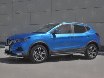 13 999 р. Защита переднего бампера (Ø42 мм, нержавейка) SLITKOFF  Nissan Qashqai  2 (2017-2022) J11 рестайлинг  с доставкой в г. Пермь. Увеличить фотографию 3