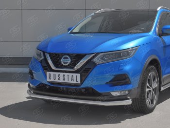 14 849 р. Защита переднего бампера (Ø 63 мм, нержавейка) SLITKOFF  Nissan Qashqai  2 (2017-2022) J11 рестайлинг  с доставкой в г. Пермь. Увеличить фотографию 2