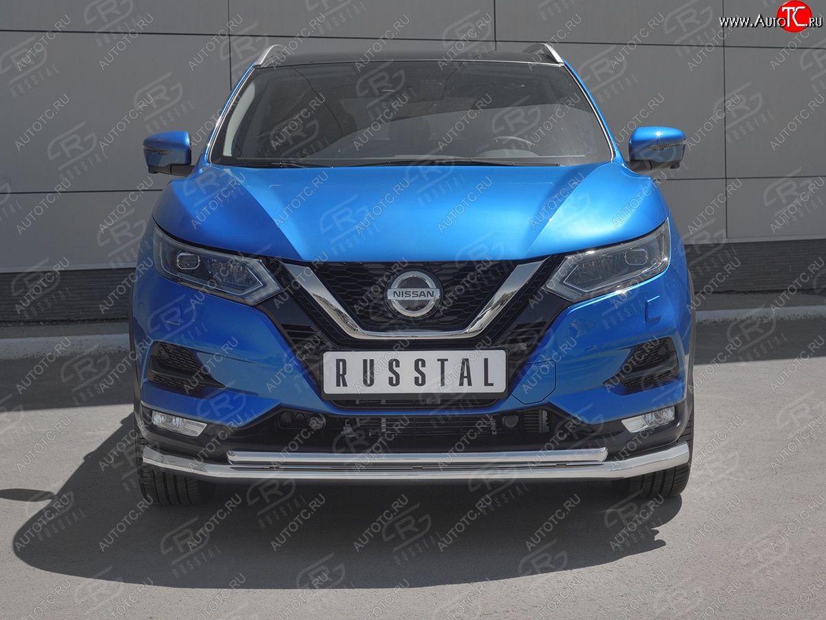18 899 р. Защита переднего бампера (2 трубы Ø63 и 42 мм, нержавейка) SLITKOFF  Nissan Qashqai  2 (2017-2022) J11 рестайлинг  с доставкой в г. Пермь