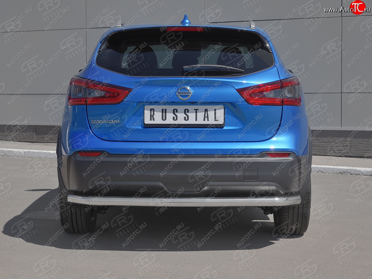 15 749 р. Защита заднего бампера (Ø63 мм, нержавейка) SLITKOFF  Nissan Qashqai  2 (2017-2022) J11 рестайлинг  с доставкой в г. Пермь
