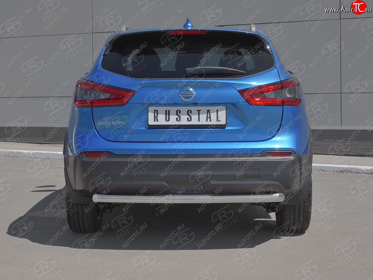 13 999 р. Защита заднего бампера (Ø63 мм, нержавейка) SLITKOFF  Nissan Qashqai  2 (2017-2022) J11 рестайлинг  с доставкой в г. Пермь