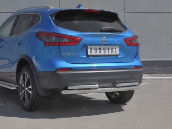 17 399 р. Защита заднего бампера (Ø63/42 мм, нержавейка) SLITKOFF  Nissan Qashqai  2 (2017-2022) J11 рестайлинг  с доставкой в г. Пермь. Увеличить фотографию 2