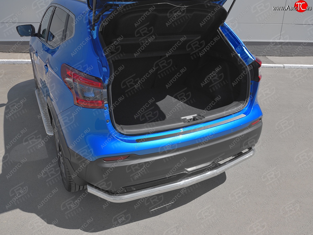 1 479 р. Защитная накладка заднего бампера Russtal Nissan Qashqai 2 J11 рестайлинг (2017-2022) (Нержавейка полированная)  с доставкой в г. Пермь