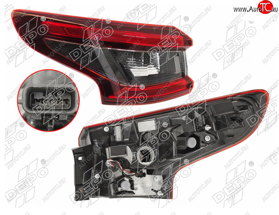 8 349 р. Левый фонарь задний DEPO Nissan Qashqai 2 J11 рестайлинг (2017-2022)  с доставкой в г. Пермь