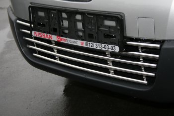 Декоративный элемент нижнего воздухозаборника Souz96 хром (d16) Nissan Qashqai +2  1 (2008-2014) J10 дорестайлинг, J10 рестайлинг