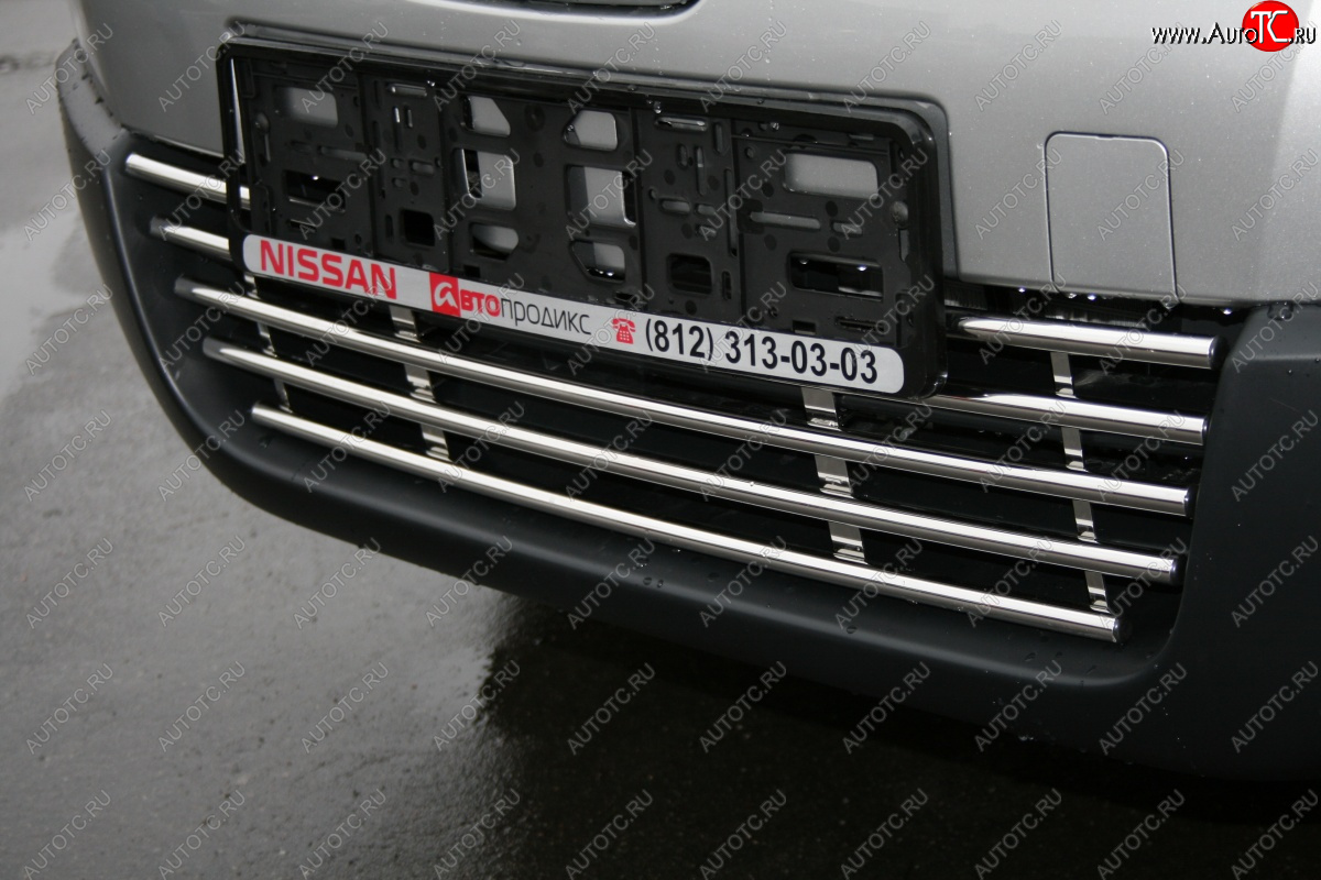 5 499 р. Декоративный элемент нижнего воздухозаборника Souz96 хром (d16)  Nissan Qashqai +2  1 (2008-2014) J10 дорестайлинг, J10 рестайлинг  с доставкой в г. Пермь