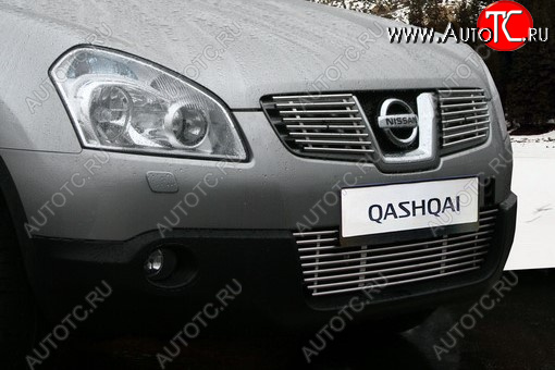 2 564 р. Декоративный элемент воздухозаборника Souz96 хром (d10) Nissan Qashqai +2 1 J10 дорестайлинг (2008-2010)  с доставкой в г. Пермь