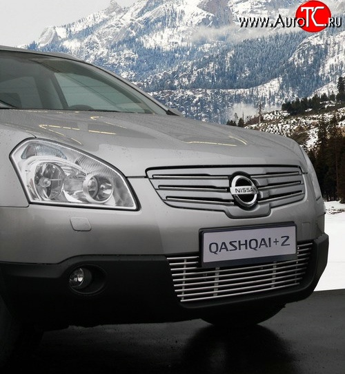 314 р. Декоративные вставки решетки радиатора Novline Nissan Qashqai +2 1 J10 дорестайлинг (2008-2010)  с доставкой в г. Пермь