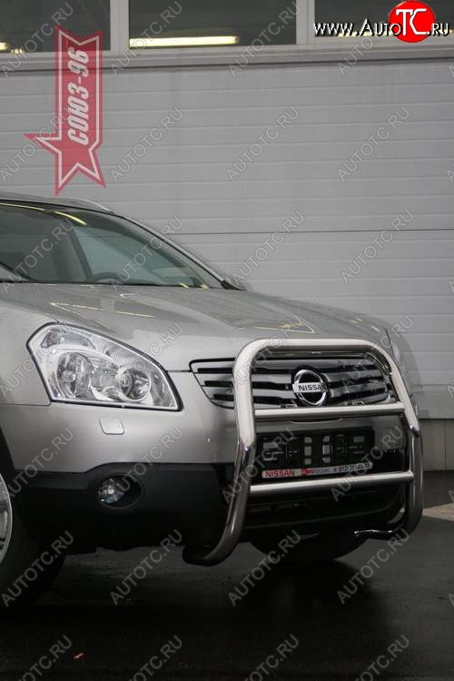 16 019 р. Защита переднего бампера Souz-96 (d60) Nissan Qashqai +2 1 J10 дорестайлинг (2008-2010)  с доставкой в г. Пермь