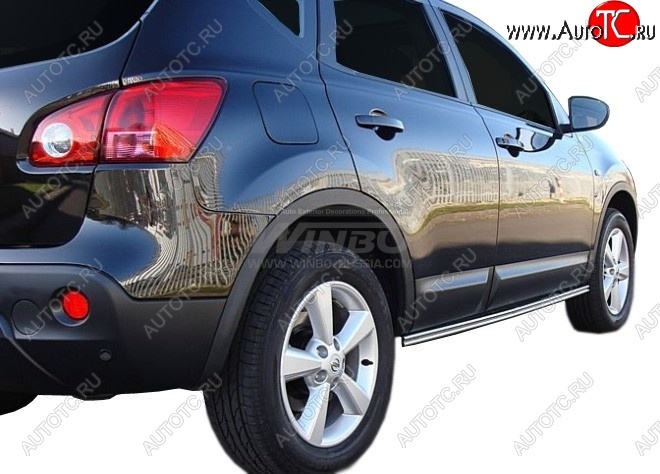 1 699 р. Защита кузовного порога WINBO (нержавейка) Nissan Qashqai 1 дорестайлинг (2007-2010)  с доставкой в г. Пермь