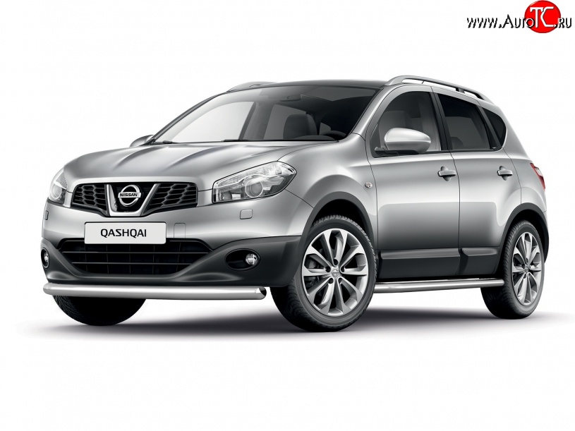 6 299 р. Одинарная защита переднего бампера диаметром 63 мм Petroil Tuning  Nissan Qashqai  1 (2010-2013) J10 рестайлинг (Нержавеющая полированная сталь)  с доставкой в г. Пермь
