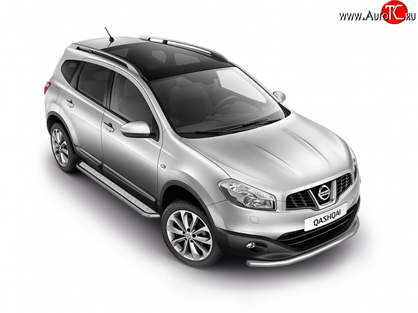 7 199 р. Широкая защита порогов Petroil Tuning  Nissan Qashqai  1 (2010-2013) J10 рестайлинг (Нержавеющая полированная сталь)  с доставкой в г. Пермь