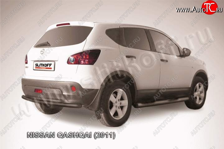 8 949 р. Защита задняя Slitkoff  Nissan Qashqai  1 (2010-2013) J10 рестайлинг (Цвет: серебристый)  с доставкой в г. Пермь