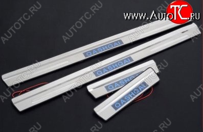 5 349 р. Накладки на порожки автомобиля СТ Nissan Qashqai 1 J10 рестайлинг (2010-2013)  с доставкой в г. Пермь