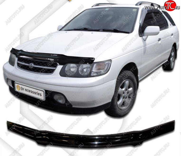 1 999 р. Дефлектор капота CA-Plastic  Nissan Rnessa (1997-2001) (Classic черный, Без надписи)  с доставкой в г. Пермь