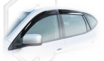 Комплект дефлекторов окон (ветровиков) 4 шт. CA Plastic (полупрозрачные) Nissan Rogue  T32 (2007-2020) дорестайлинг, рестайлинг (Classic полупрозрачный, Без хром.молдинга)
