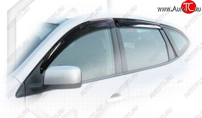 2 159 р. Комплект дефлекторов окон (ветровиков) 4 шт. CA Plastic (полупрозрачные)  Nissan Rogue  T32 (2007-2020) дорестайлинг, рестайлинг (Classic полупрозрачный, Без хром.молдинга)  с доставкой в г. Пермь