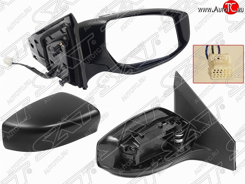 2 659 р. Правое боковое зеркало заднего вида SAT (3 контакта) Nissan Sentra 7 B17 (2014-2017) (Неокрашенное)  с доставкой в г. Пермь