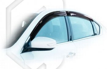 Дефлектора окон CA-Plastiс Nissan Teana 3 L33 дорестайлинг (2014-2020) (Classic полупрозрачный, Без хром.молдинга)