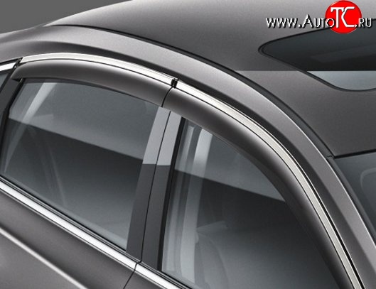 2 199 р. Комплект дефлекторов окон SkyLine (хром молдинг) Nissan Teana 3 L33 дорестайлинг (2014-2020)  с доставкой в г. Пермь