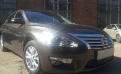 1 469 р. Сетка на бампер Russtal (черная) Nissan Teana 3 L33 дорестайлинг (2014-2020)  с доставкой в г. Пермь. Увеличить фотографию 2