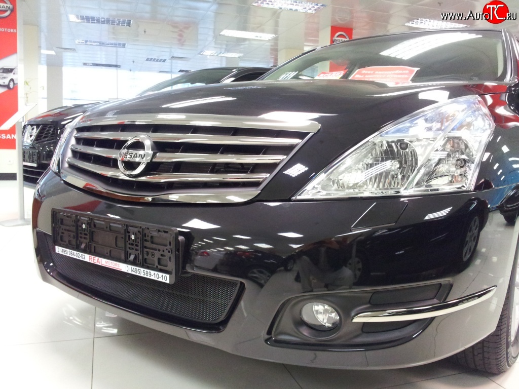 1 469 р. Сетка на бампер Russtal (черная) Nissan Teana 2 J32 дорестайлинг (2008-2011)  с доставкой в г. Пермь