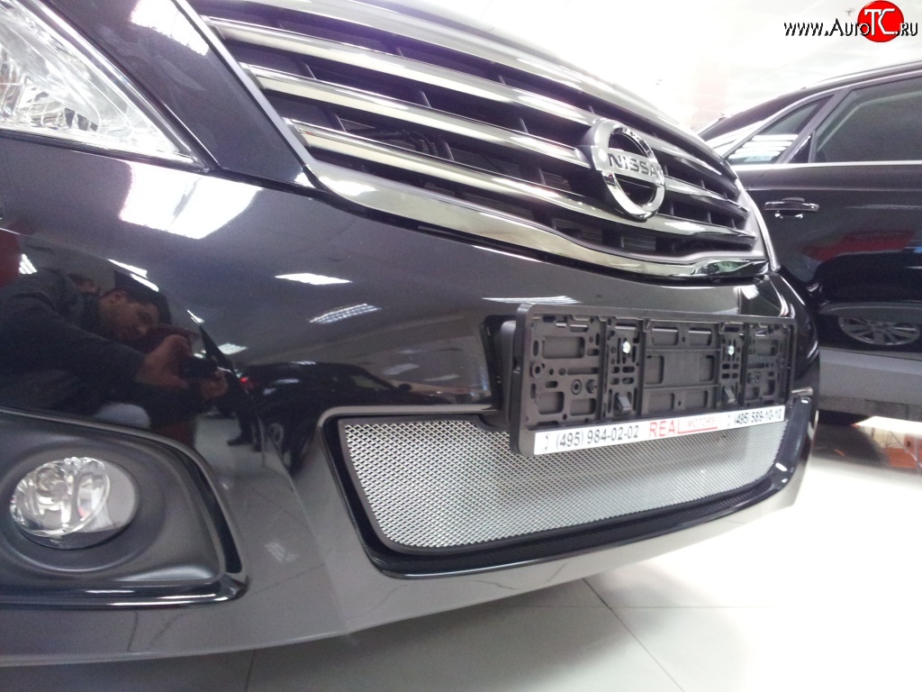 1 539 р. Сетка на бампер Russtal (хром) Nissan Teana 2 J32 дорестайлинг (2008-2011)  с доставкой в г. Пермь