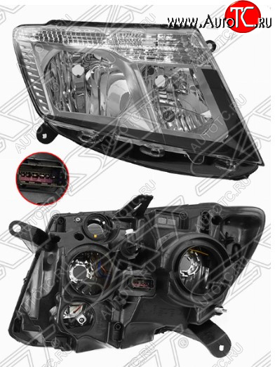 6 999 р. Правая передняя фара SAT (светлый хром) Nissan Terrano D10 рестайлинг (2016-2022)  с доставкой в г. Пермь
