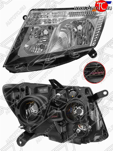 6 999 р. Левая передняя фара SAT (светлый хром) Nissan Terrano D10 рестайлинг (2016-2022)  с доставкой в г. Пермь