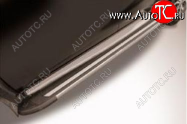 11 299 р. Алюминиевые порожки для ног Slitkoff ❞Luxe Black❝ Nissan Terrano D10 рестайлинг (2016-2022)  с доставкой в г. Пермь