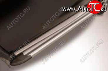 10 699 р. Алюминиевые порожки для ног Slitkoff ❞Luxe Silver❝ Nissan Terrano D10 рестайлинг (2016-2022)  с доставкой в г. Пермь