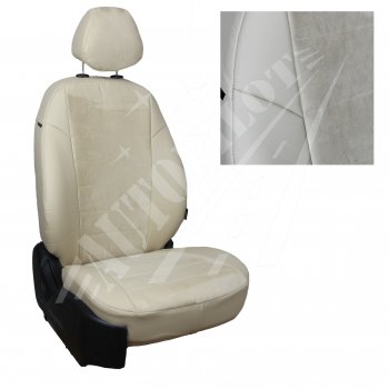 Чехлы сидений AUTOPILOT Алькантара (ЗС 40/60) Nissan Terrano  D10 (2016-2022), Renault Duster  HS (2015-2021) (Бежевый + Бежевый)